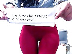 Claudiahotpants de jambiere roșii cameltoe